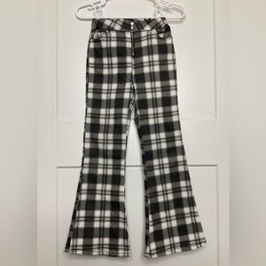 Forever 21 girls size 9/10 black & white plaid flared pants